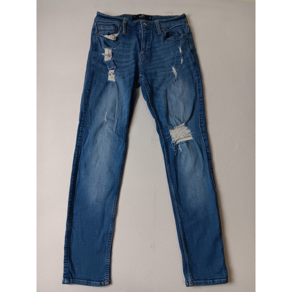 Hollister Skinny Advanced Stretch Distressed Blue Jeans Mens 30x30 331D2305
